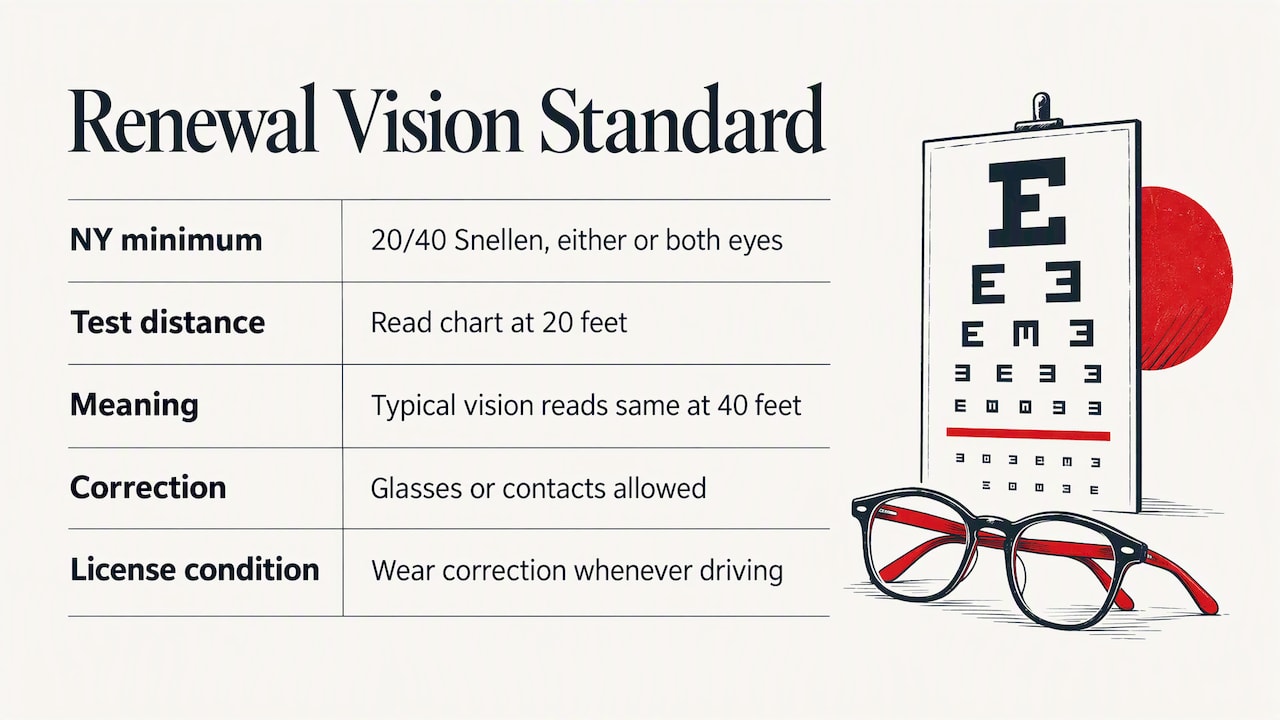 What the renewal vision test actually is — overview diagram